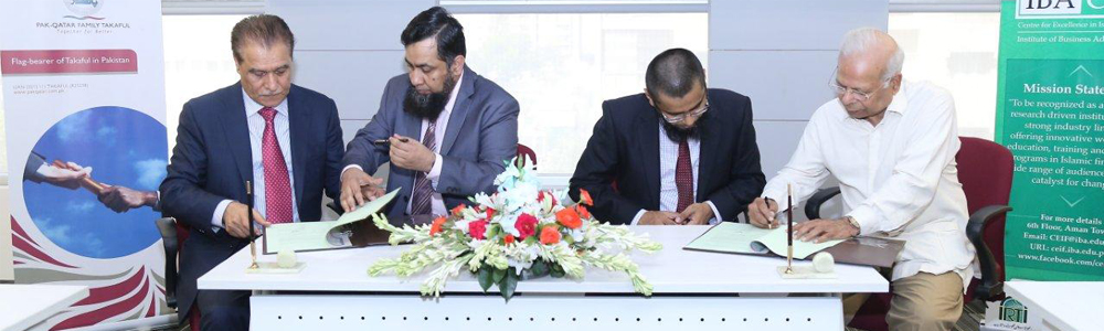 IBA Centre for Excellence in Islamic Finance signs MoU with Pak Qatar Family & General Takaful Limited