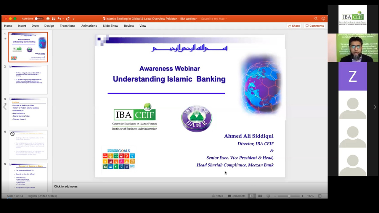 Webinar on understanding Islamic Banking and Finance