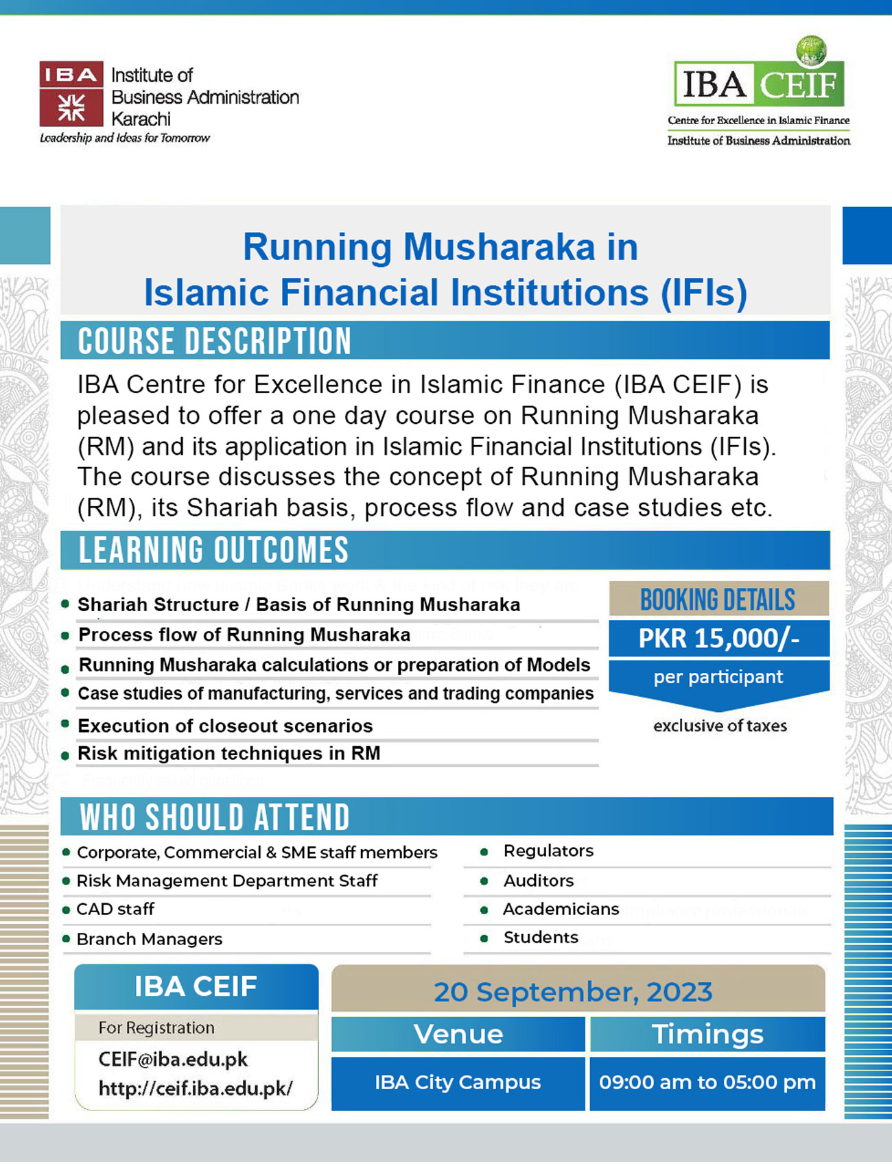 Running Musharaka in Islamic Financial Institutions (IFIs)