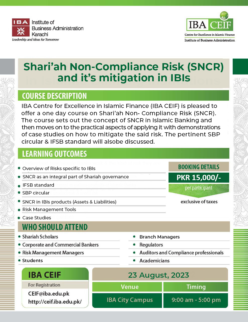 Shari'ah Non-Compliance Risk (SNCR) & it's mitigation in IBIs